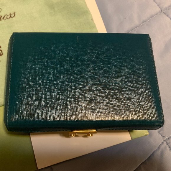 Spectacular, Iconic Mark Cross GRACE Box Bag Clutch, EUC, Blue with Dust Bag - Picture 4 of 15